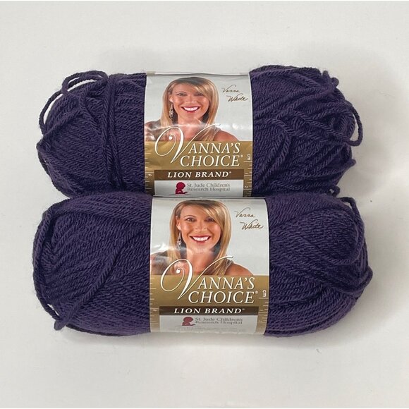 Vannas Choice Lion Brand Medium 4 Acrylic 170 YD Yarn Skein Purple - Picture 1 of 5